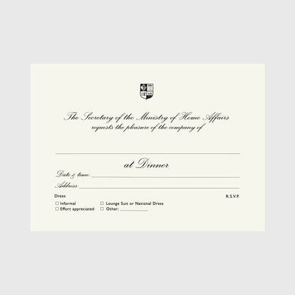 Diplomat dinner invitation set | 7x5"