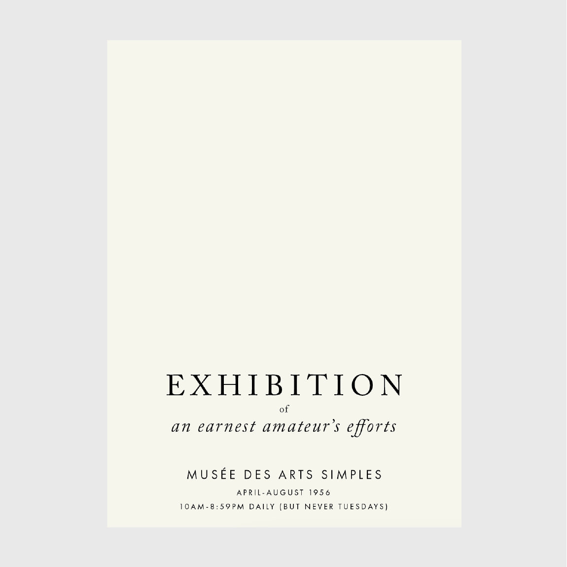 Add-your-own-art exhibit poster | 10x13"