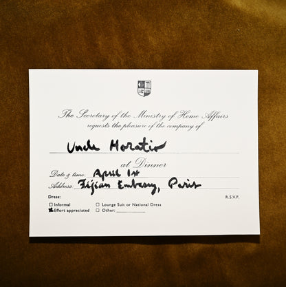 Diplomat dinner invitation set | 7x5"