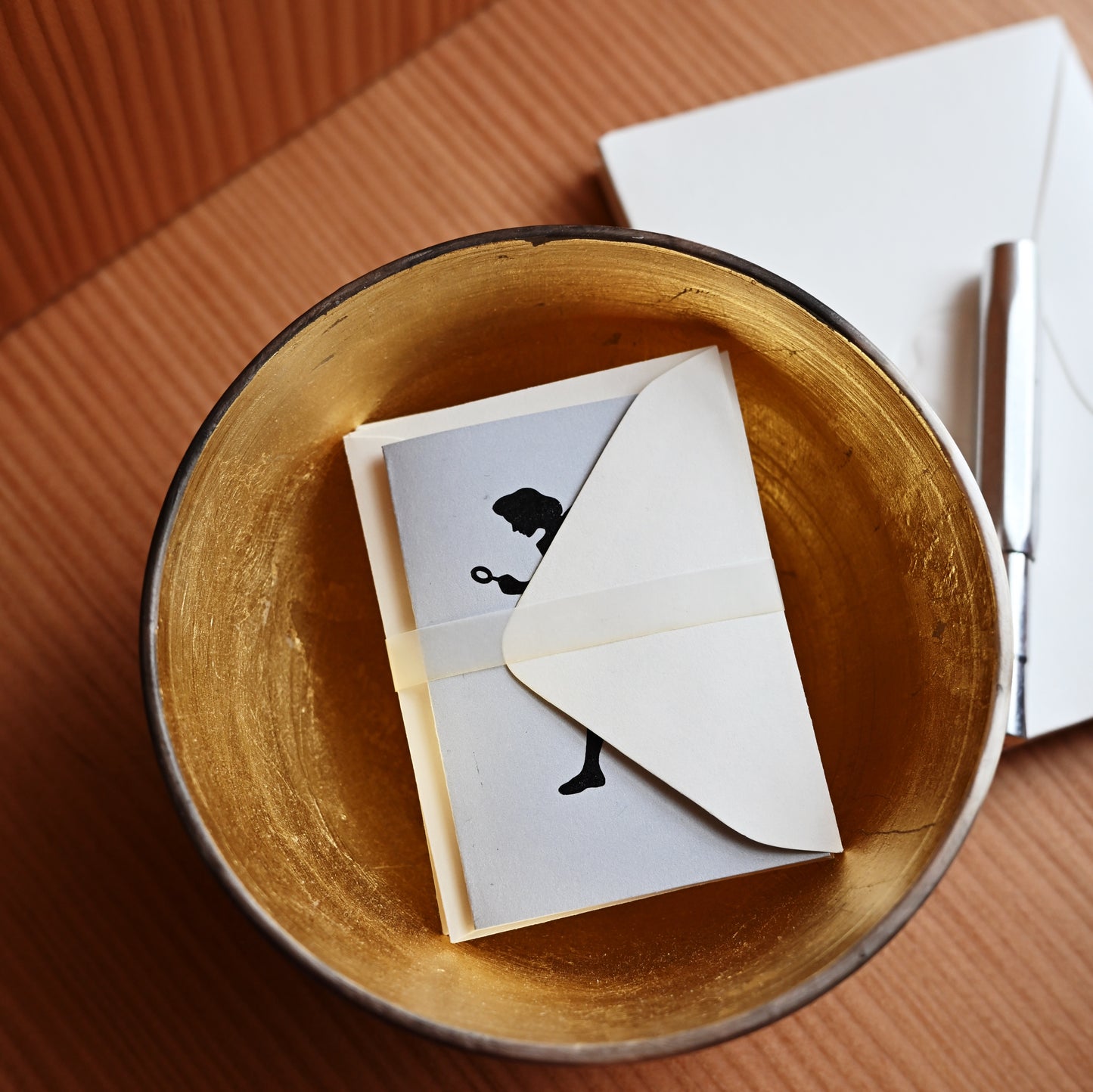 Nancy Drew silhouette | 2 mini letterpress greeting cards