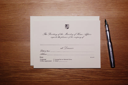 Diplomat dinner invitation set | 7x5"