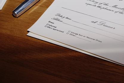 Diplomat dinner invitation set | 7x5"