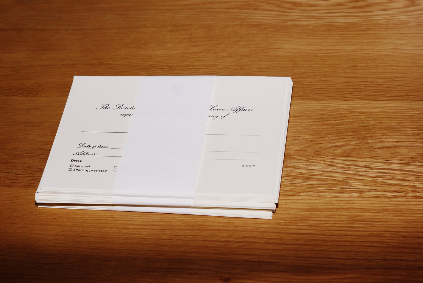 Diplomat dinner invitation set | 7x5"